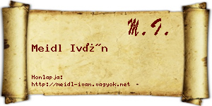 Meidl Iván névjegykártya